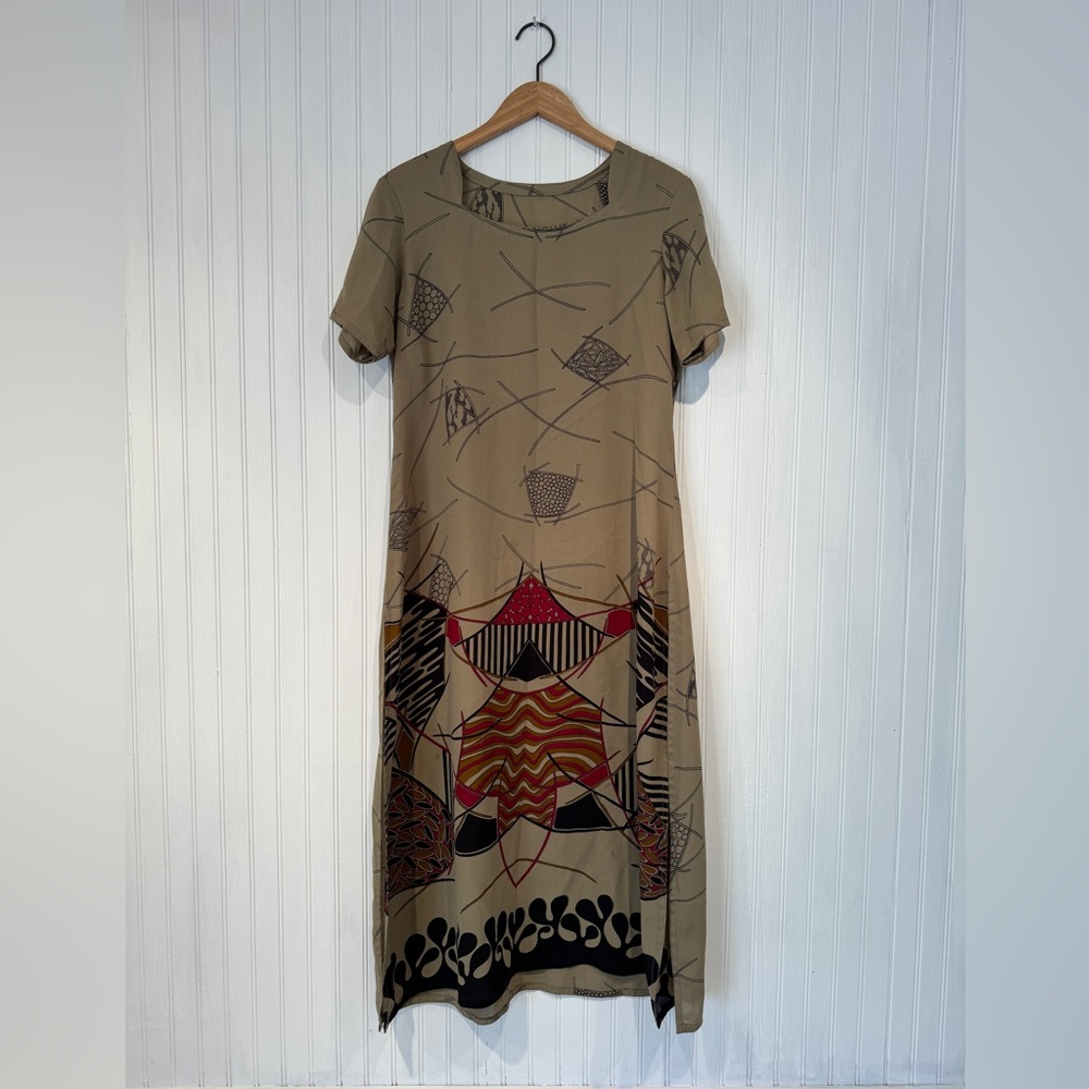 COPY - Vintage Ethnic Indian Dress with Abstract Pattern